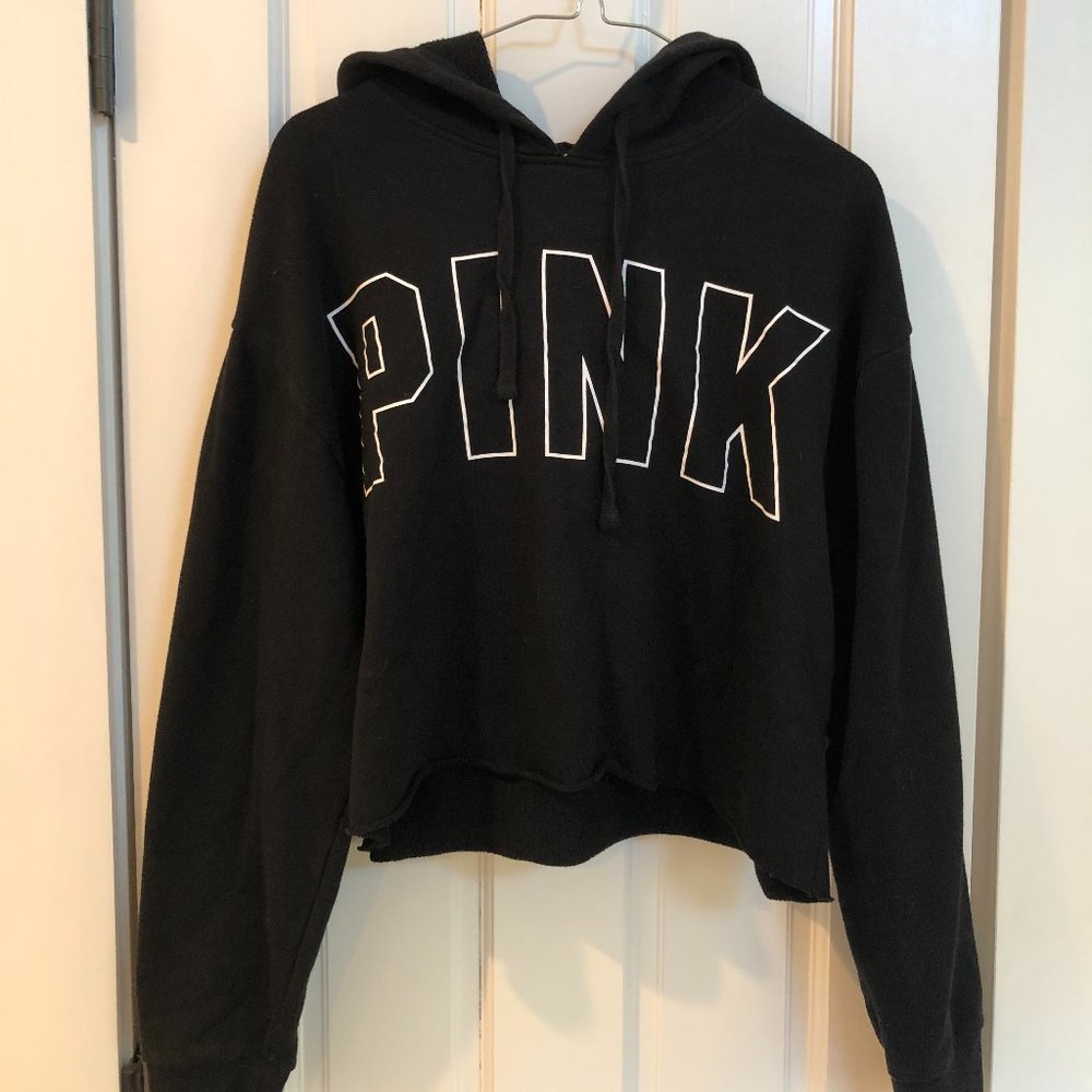 Black Cropped Hoodie, Pink Victoria Secret